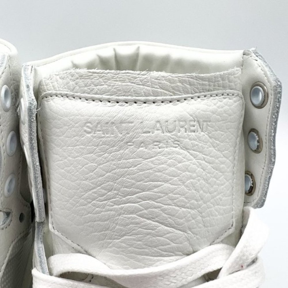 Saint Laurent Court Classic Leather High-Top Sneakers NWT - Picture 7 of 10